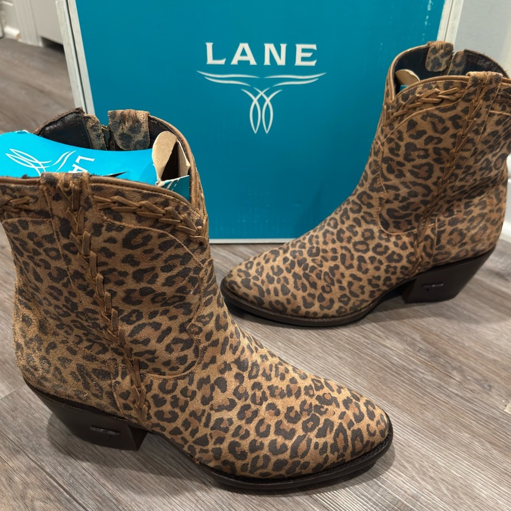 Lane Everyday Emma Leopard Suede Bootie Boots